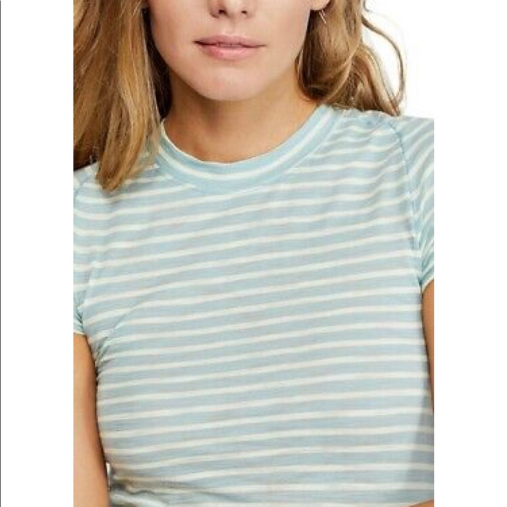 Free people night sky stripe t-shirt sage small